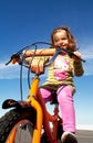 Girl riding a bicycle