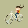 Girl riding a bicycle Royalty Free Stock Photo