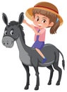 A girl riding donkey