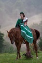 Girl riding equestrian classicism dress