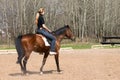 Girl riding on horse