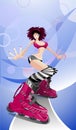 Girl riding roller blades Royalty Free Stock Photo