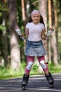 Girl riding rollerblades Royalty Free Stock Photo