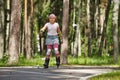 Girl riding rollerblades Royalty Free Stock Photo