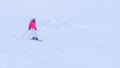 Girl Riding Ski on the Slopes of Solden In Austria Full Ski Season Royalty Free Stock Photo