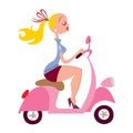 Girl Riding Vespa