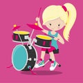 girl rock band blonde kick 27 Royalty Free Stock Photo