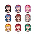 Girl with rockabilly style - 9 different hair colors
