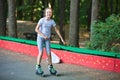 Girl on rollers Royalty Free Stock Photo