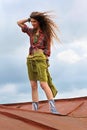 Girl on a roof