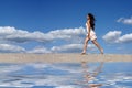 Girl running on the beach