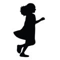 A girl running body silhouette vector