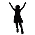 A girl running body silhouette vector