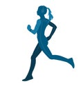 The girl is running. Vector. The girl goes in for sports. Run. Health promotion and nurturing will. Beautiful sports figure. The d