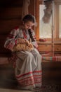 Girl in Russian clothes