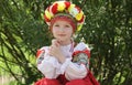 Girl in russian traditional folk clothes