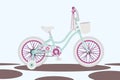 Girl`s bicycle on abstract background vector