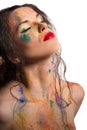 Girl's portrait with bodyart