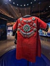 Girl`s Red Dress with Ornate Beadwork on Display at the First Americans Museum in Oklahoma City, Oklahoma Royalty Free Stock Photo