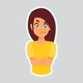 Girl Sad Disappointed Sticker For Messenger, Label Icon Colorful Logo