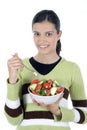 Girl with salad Royalty Free Stock Photo