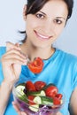 Girl with salad Royalty Free Stock Photo