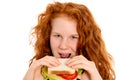 Girl with sandwich Royalty Free Stock Photo
