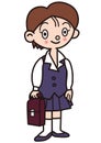 girl in school uniform with bag