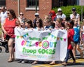 Girl Scouts from Troop 40425 march the Annual Memorial Day Parade and Ceremony Royalty Free Stock Photo