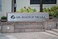 Girl Scouts of The U.S.A. America sign at national headquarters entrance, December 20, 2020 Royalty Free Stock Photo