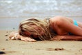 Girl on the sea beach