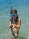 Girl with sea urchin Royalty Free Stock Photo