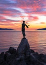 Girl with a Seagull Royalty Free Stock Photo