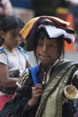 Girl selling crafts in Palenque Mexico