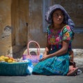 Girl selling fruit in the streets of Guatemala