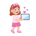 Girl Sending Love Message Icon Royalty Free Stock Photo