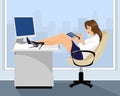 Girl serfing at office