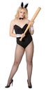 Girl - rabbit with baseball bat