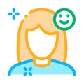 Girl Shine Clean Face Icon Outline Illustration