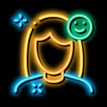 Girl Shine Clean Face neon glow icon illustration