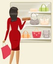 Girl shopping handbags
