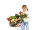 Girl shopping for healthy food