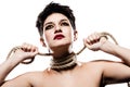 Girl with short hair and rope