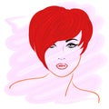 Model with short red hair Royalty Free Stock Photo