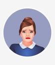 Girl showing emotion of sadness portrait