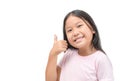 Girl showing thumbs up gesture isolated Royalty Free Stock Photo
