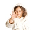 Girl shows gesture that all is well Royalty Free Stock Photo