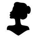 Girl silhouette with beautiful hair