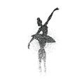 Ballet dancer girl particle splash silhouette Royalty Free Stock Photo