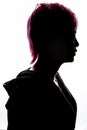 Girl silhouette fashion hair pink Royalty Free Stock Photo